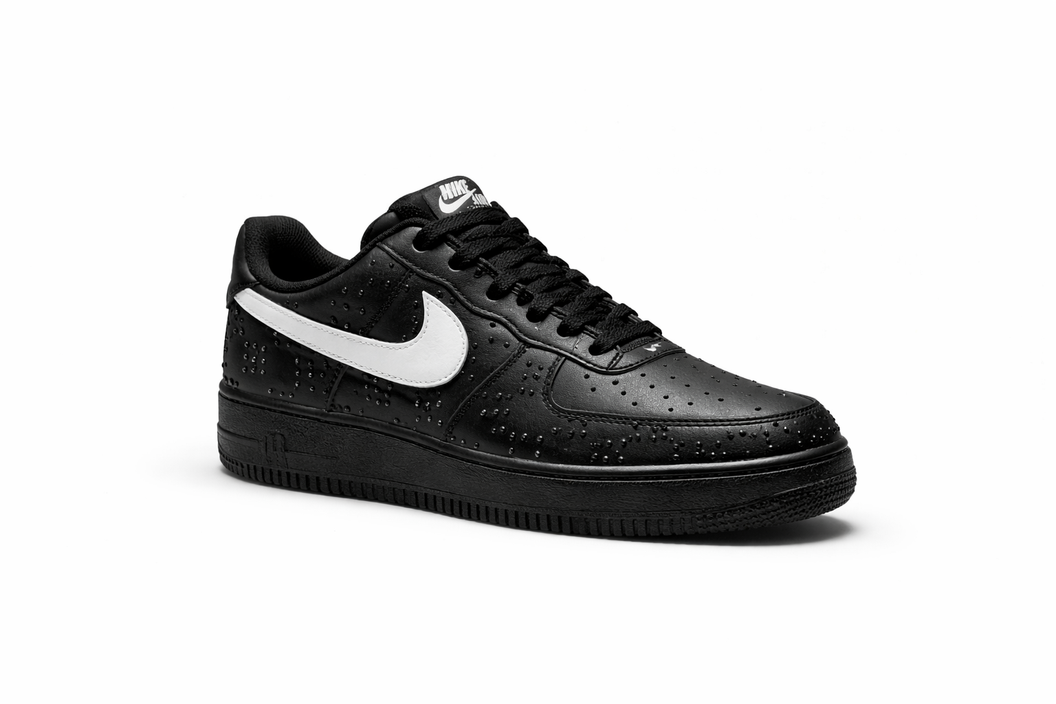 Custom Black Air Force 1 – Handmade