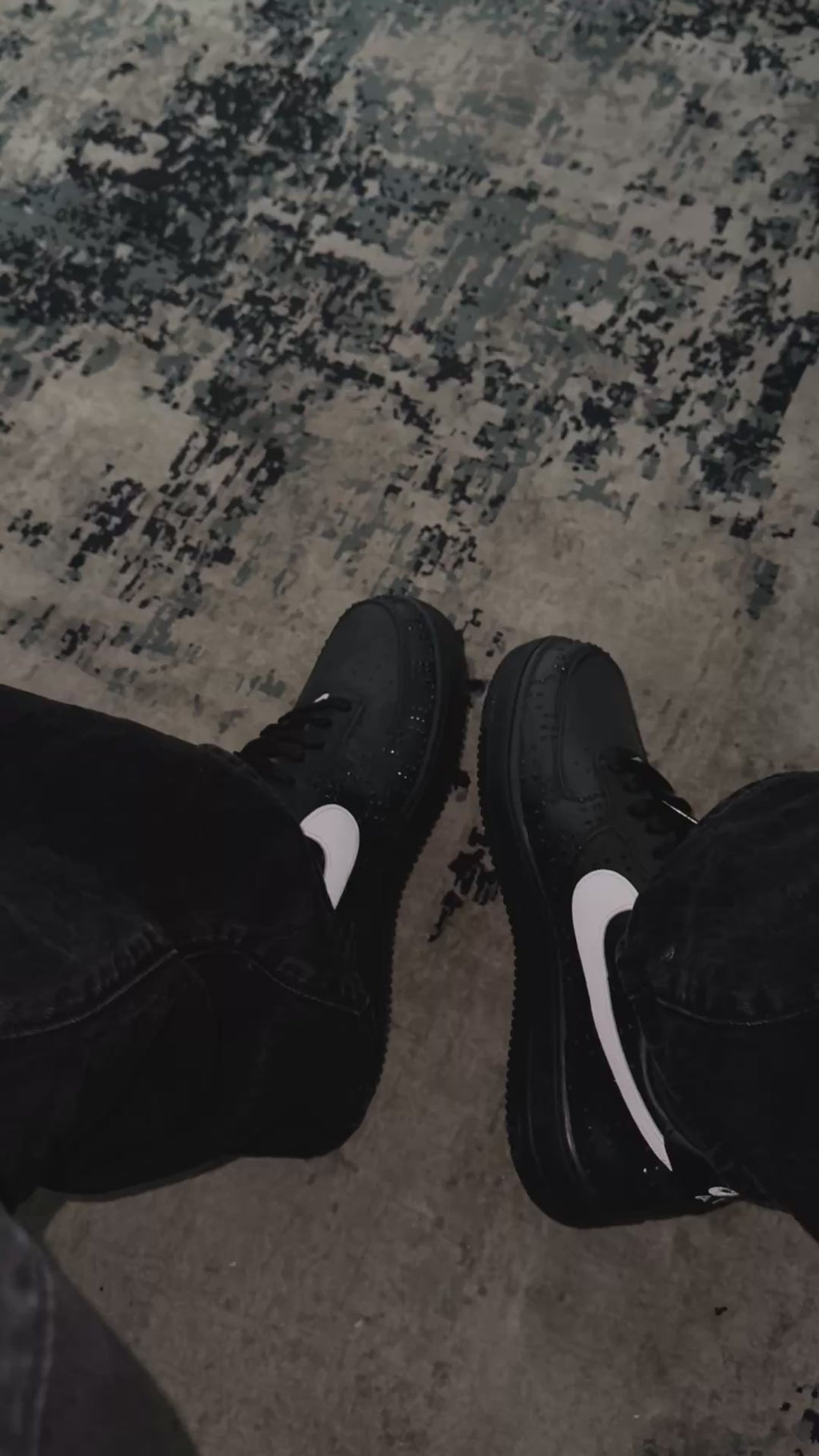 Custom Black Air Force 1 – Handmade