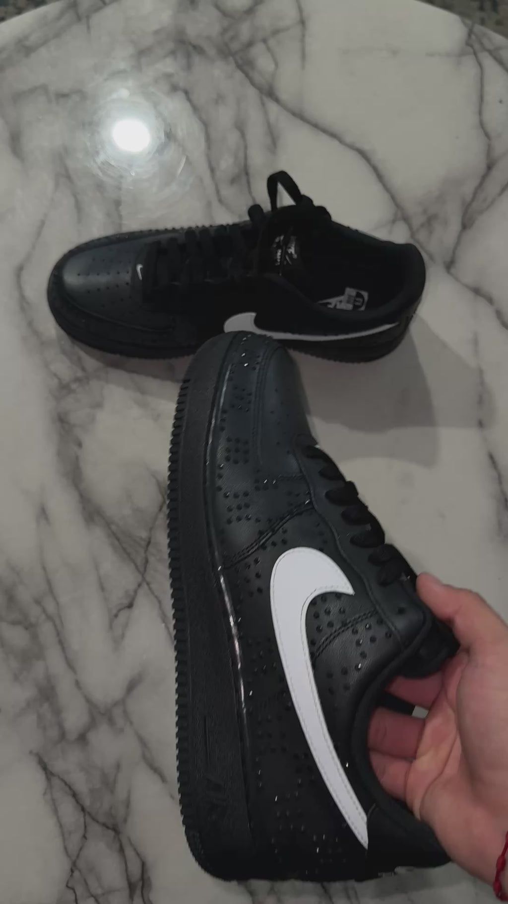 Custom Black Air Force 1 – Handmade